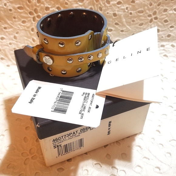 CELINE Made In Italy Patent and Tanned Calf Bombay Sky Bracelet - Picture 7 of 7